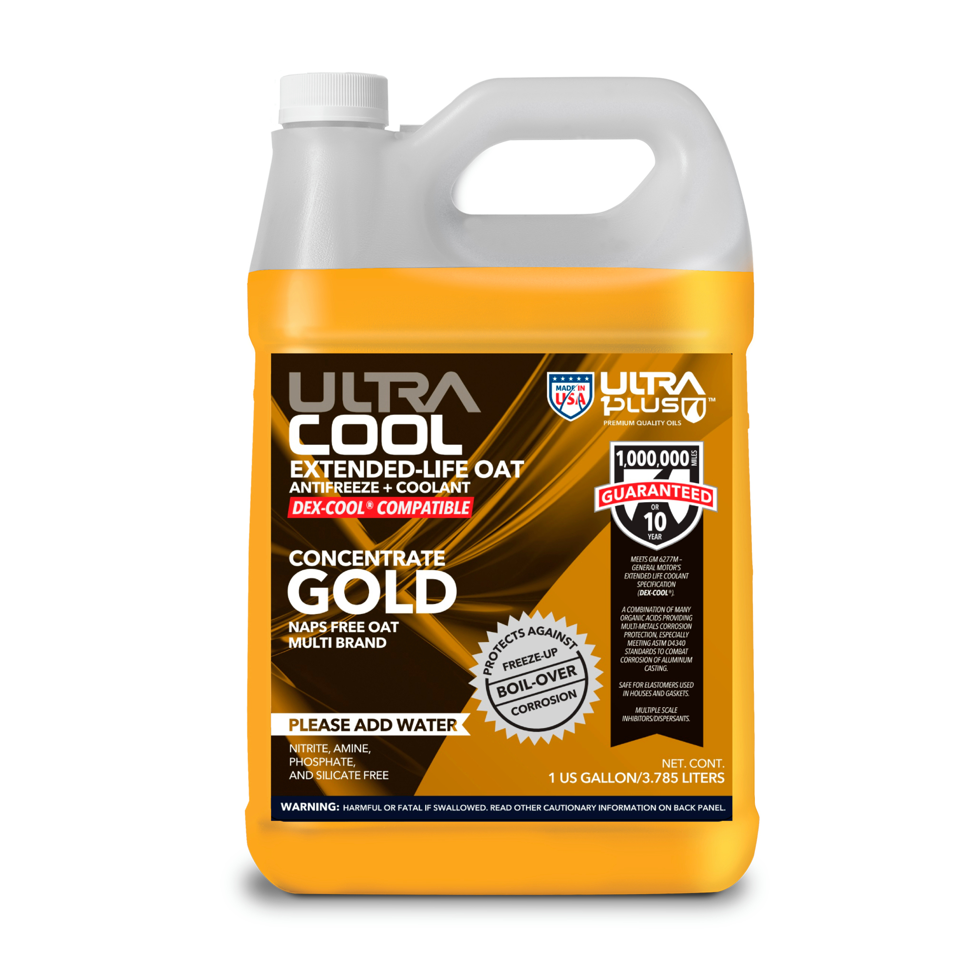 Ultra1Plus UltraCool OAT Antifreeze + Coolant Concentrate Gold - 1 Gal., Model# UL941